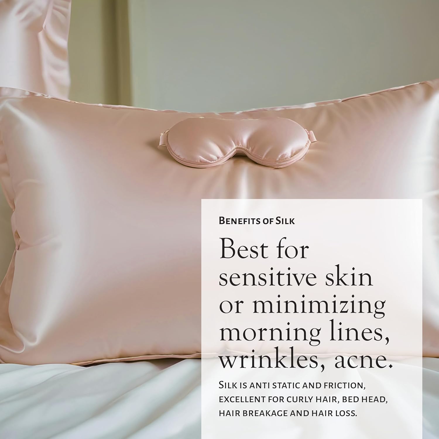 Mulberry-silkkityynyliina-lahjaset, silmänaamio, tyynyliina ja scrunchie        Mulberry Silk Pillowcase Gift Set, Eye Mask, Pillowcase, and Scrunchie